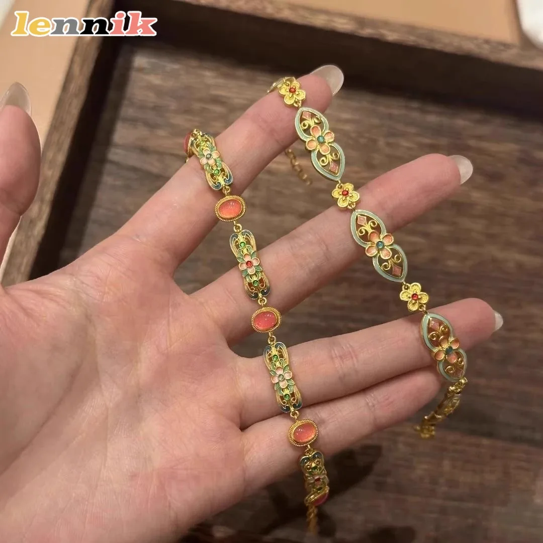 2025, hochwertiges Damenarmband mit Pfirsichblüten, Dopamin-Licht, luxuriöser Nischenstil, süßer, vielseitiger High-End-Handschmuck für Damen
