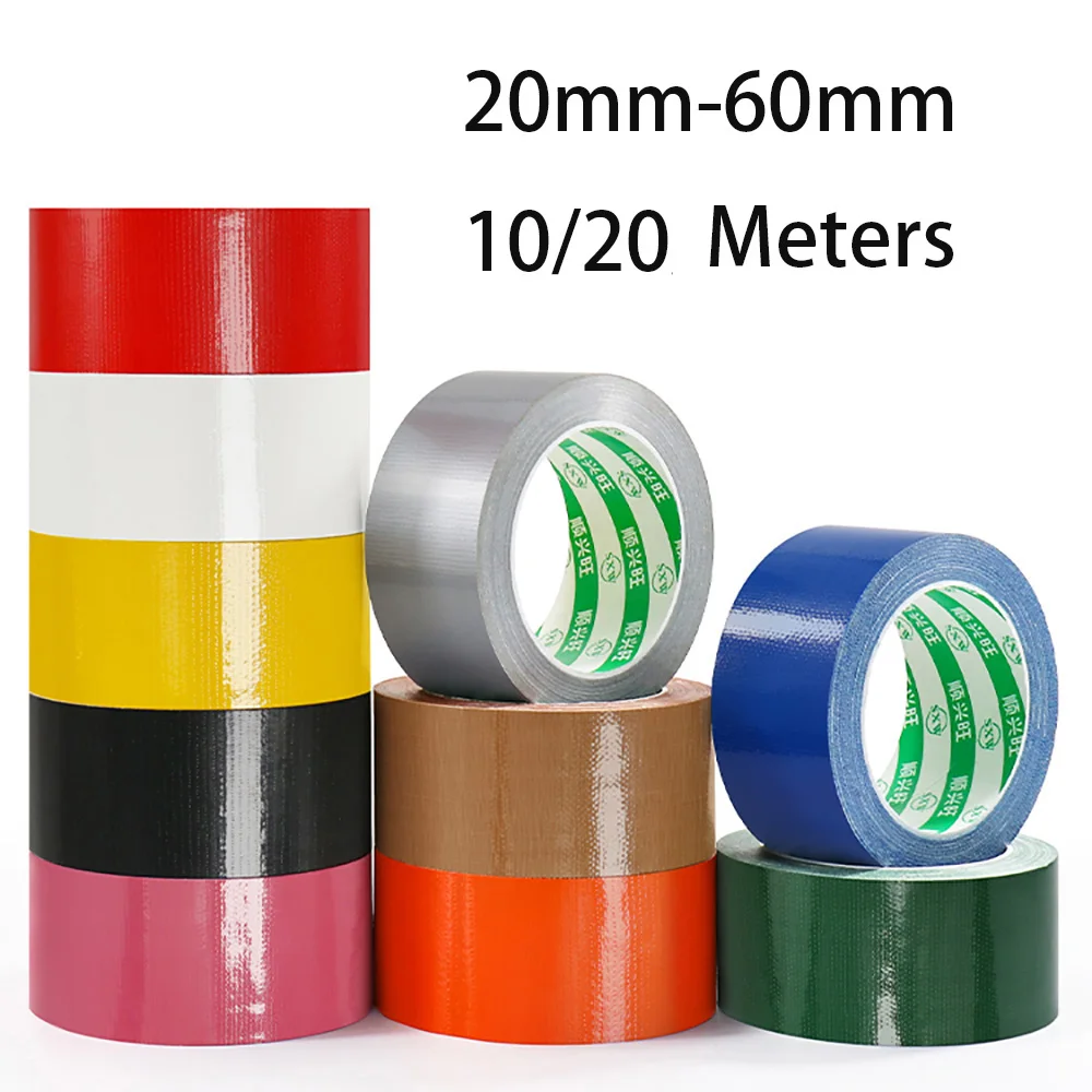 10/20meter Length Color Cloth Base Tape Dly Decoration Cloth Duct Carpet Floor Waterproof Tapes 20mm-60mm High Viscosity Tape