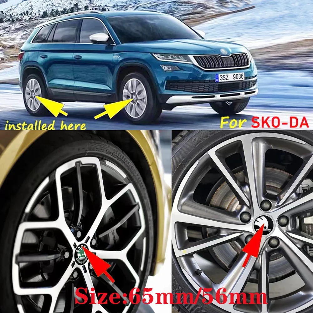 40pcs56mm 60mm 65mm Balck Green Car Wheel Hub Center Caps Cover For Skoda Octavia Fabia Superb Rapid Yeti 1J0601171 3B7601171