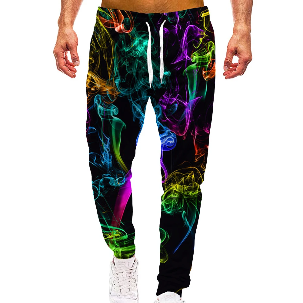 Regenboog Rook Losse Camo Track Gym Joggingbroek Mannen Hip Hop 3D Print Sport Jogger Casual Broek Trekkoord Joggingbroek Kleding