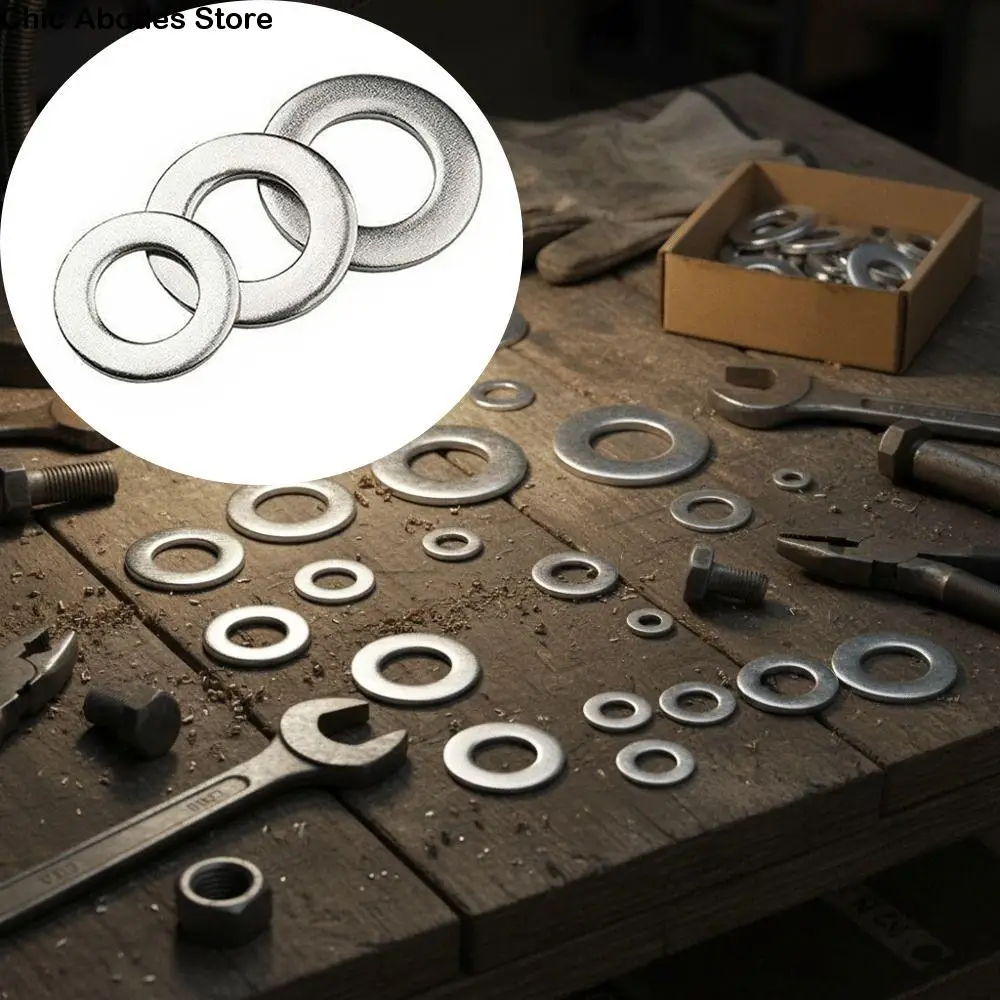 

304 Stainless Steel Stainless Steel Flat Washers 580pcs Set 9 Size Assortment Flat Washer Set Aluminum Material Flat Ring Gasket