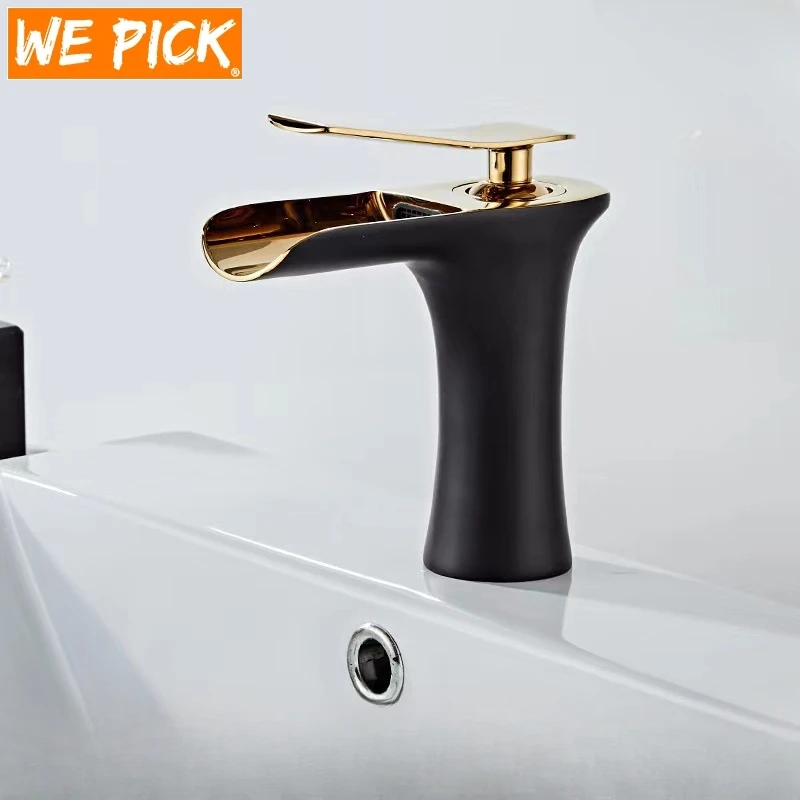 

Basin Faucets Waterfall Bathroom Faucet Single handle Basin Mixer Tap Bath Antique Faucet Brass Sink Water Crane Silver