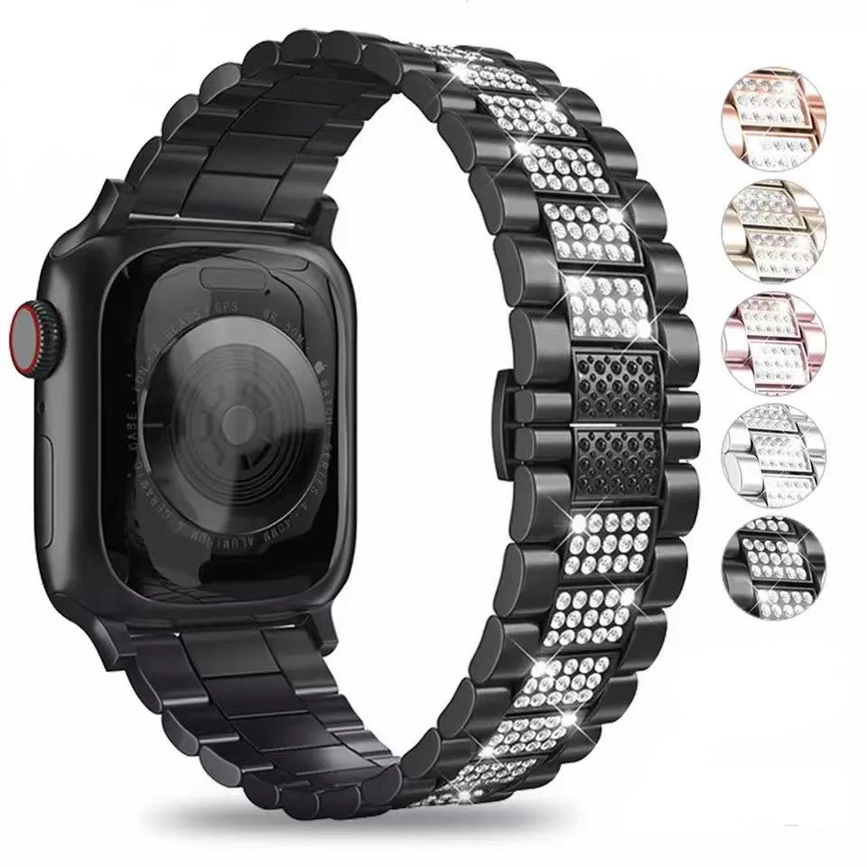 

Metal Strap For Apple watch band 45mm 41mm 44mm 42mm 40mm Diamond Bracelet Wristband for iWatch series Ultra 8 7 6 5 4 3 SE band