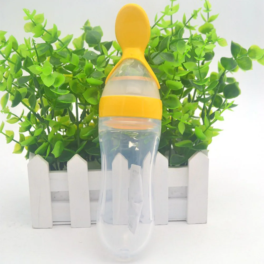 

90 мл детская бутылочка для риса, силиконовая крышка для ложки, соковыжималка для еды для новорожденных, легкое использование одной рукой, детская ложка-кормушка