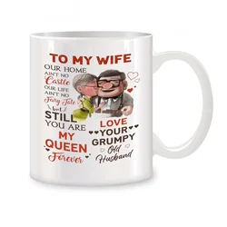 To My Wife Mugs For Wedding Gifts for Wife from Husband Birthday Novelty Coffee Ceramic Tea Cups White 11 oz