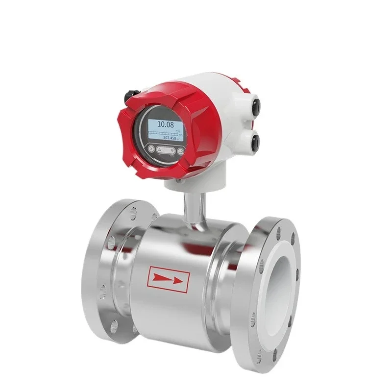 Stainless steel electromagnetic flowmeter, hydrochloric acid sulfuric acid anticorrosive sanitary DN80 PTFE lining