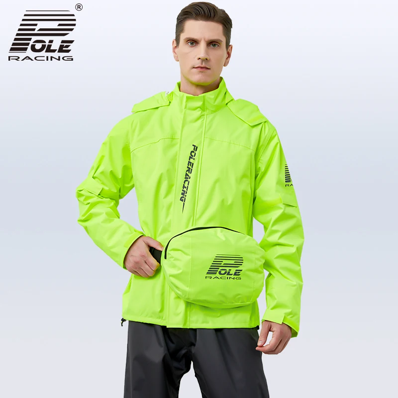 

POLE Motorcycle Raincoat Rainstorm Prevention Jacket Breathable Waterproof Reflective Raincoat Camping Motocross Riding Raincoat