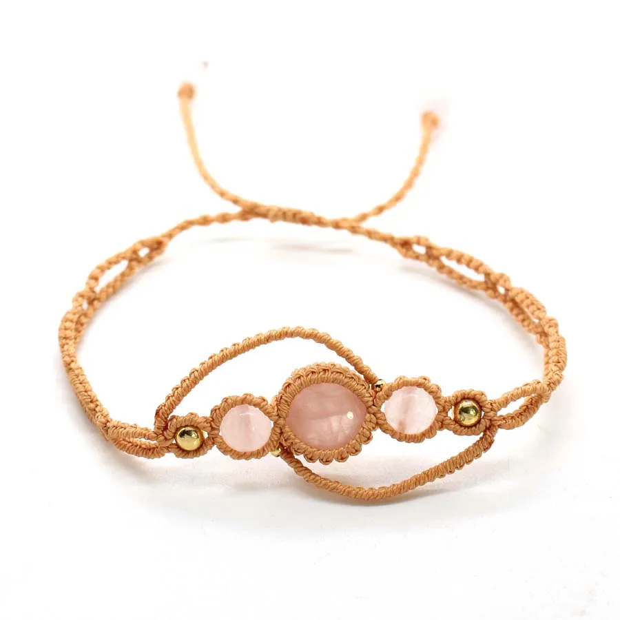 Charms Healing Crystal Stone Macrame Braided Bracelets For Women Natural Amethyst Rose Quartz Adjustable Choice Men Jewelry