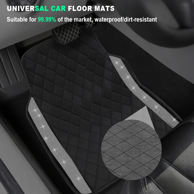 Universal 4Pcs Car Floor Mat Full Set Non-Slip Auto Carpet Waterproof Car Mat Anti Scratch Cargo Liner Auto Interior Object