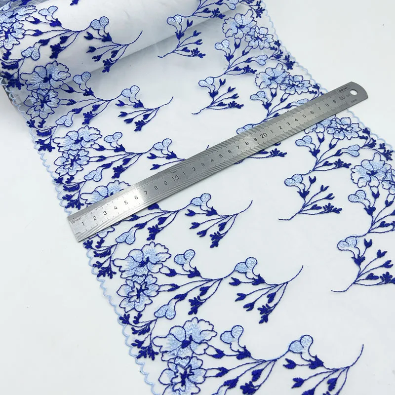 

20 ярдов/лот, 29 см, двухцветная вышитая кружевная тесьма для нижнего белья, шитья, рукоделия, ткань для одежды, аксессуар для пошива, новинка