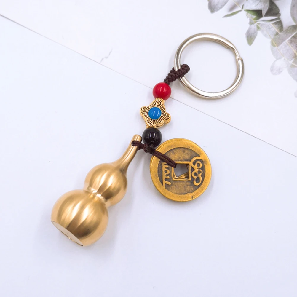 

2 Pcs Keychain Pure Brass Snake Pendant Car Decor Feng Shui Lucky Chinese Jewelry Prosperity Charm