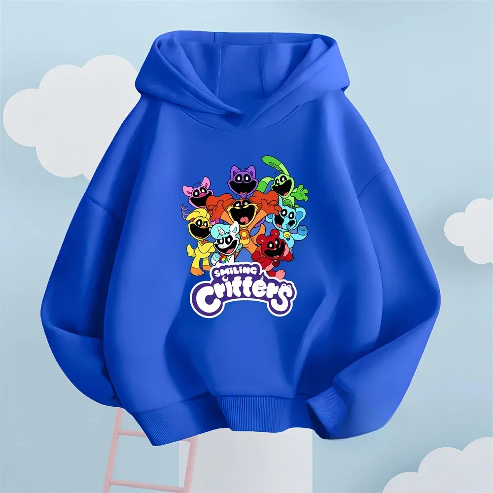 New Smiling Critters Hoodies Kid Boy Girl Clothing Spring Cute Cartoon Printed Pullover Autumn Fashion Sportswear Sweatshirt