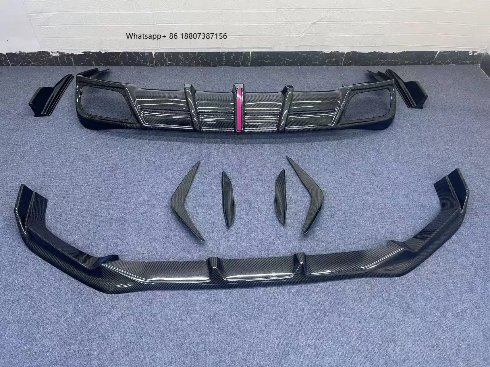 

For 24 forBMW X5 G05 Carbon Fiber Front Lip Windblade-Bolt-On Universal Fitment 1 Year Warranty