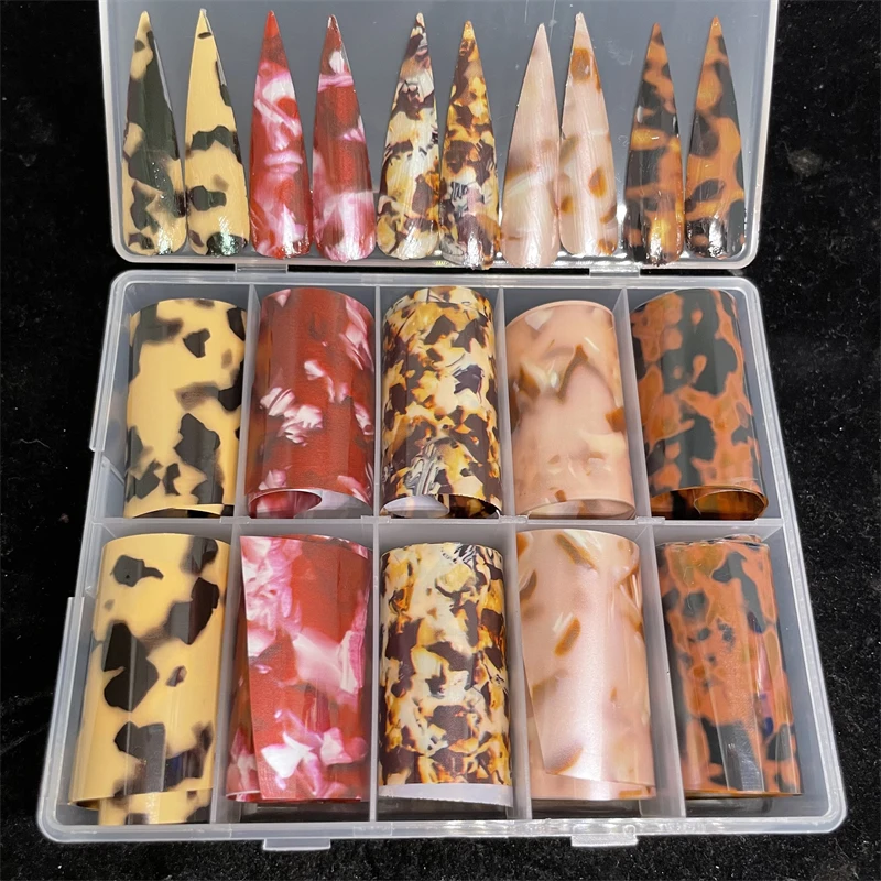 Neue Blumen-Nagelfolien für Transferpapier-Aufkleber, Florale Klebefolien, Frucht-Nagelwraps, Fisch-DIY-Wassermarmor-Nagelkunst-Dekorationen