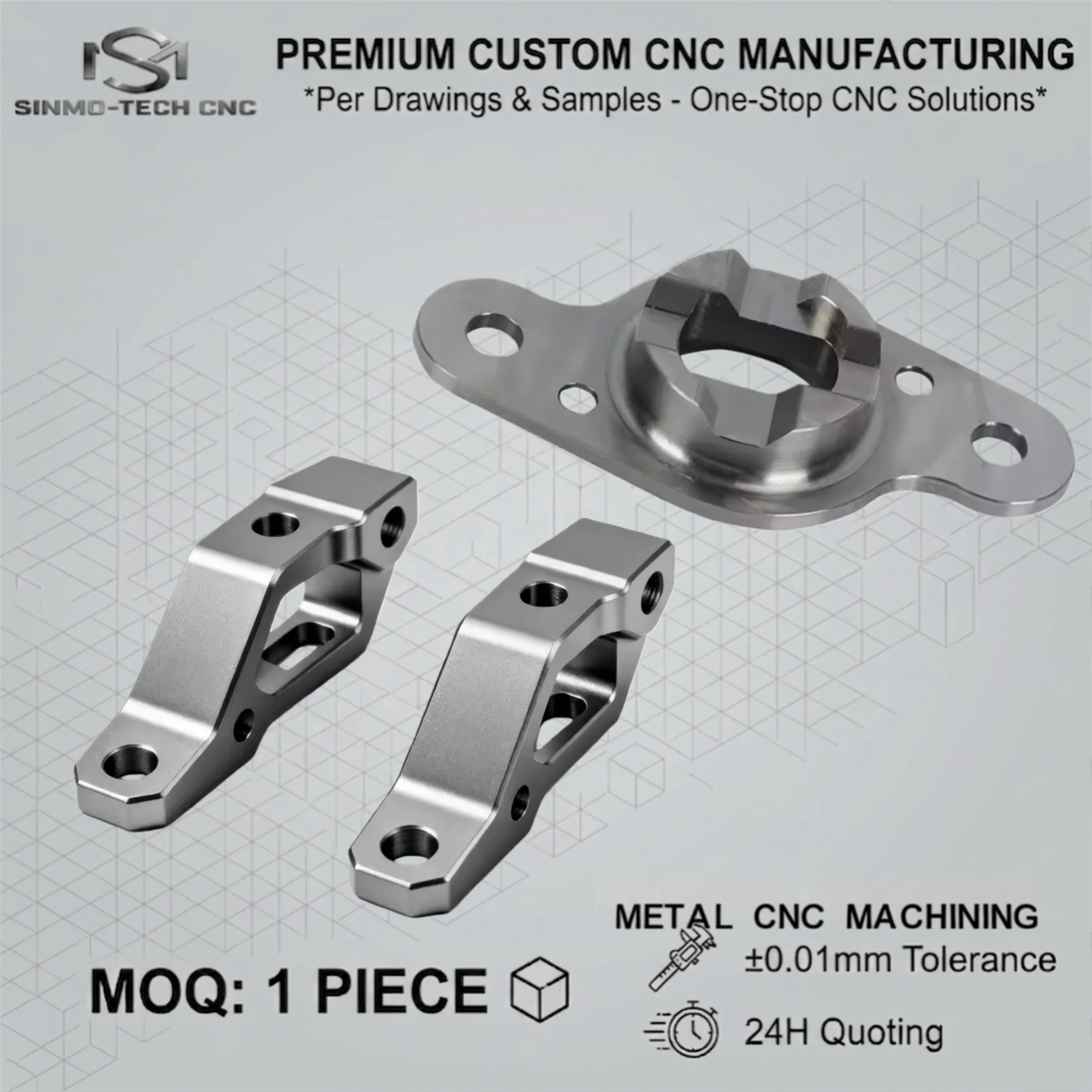 Custom 5-Axis CNC Titanium Machining, Precision Grade 5 Ti-6Al-4V Parts Milling, Complex Aerospace Components, MOQ 1pc
