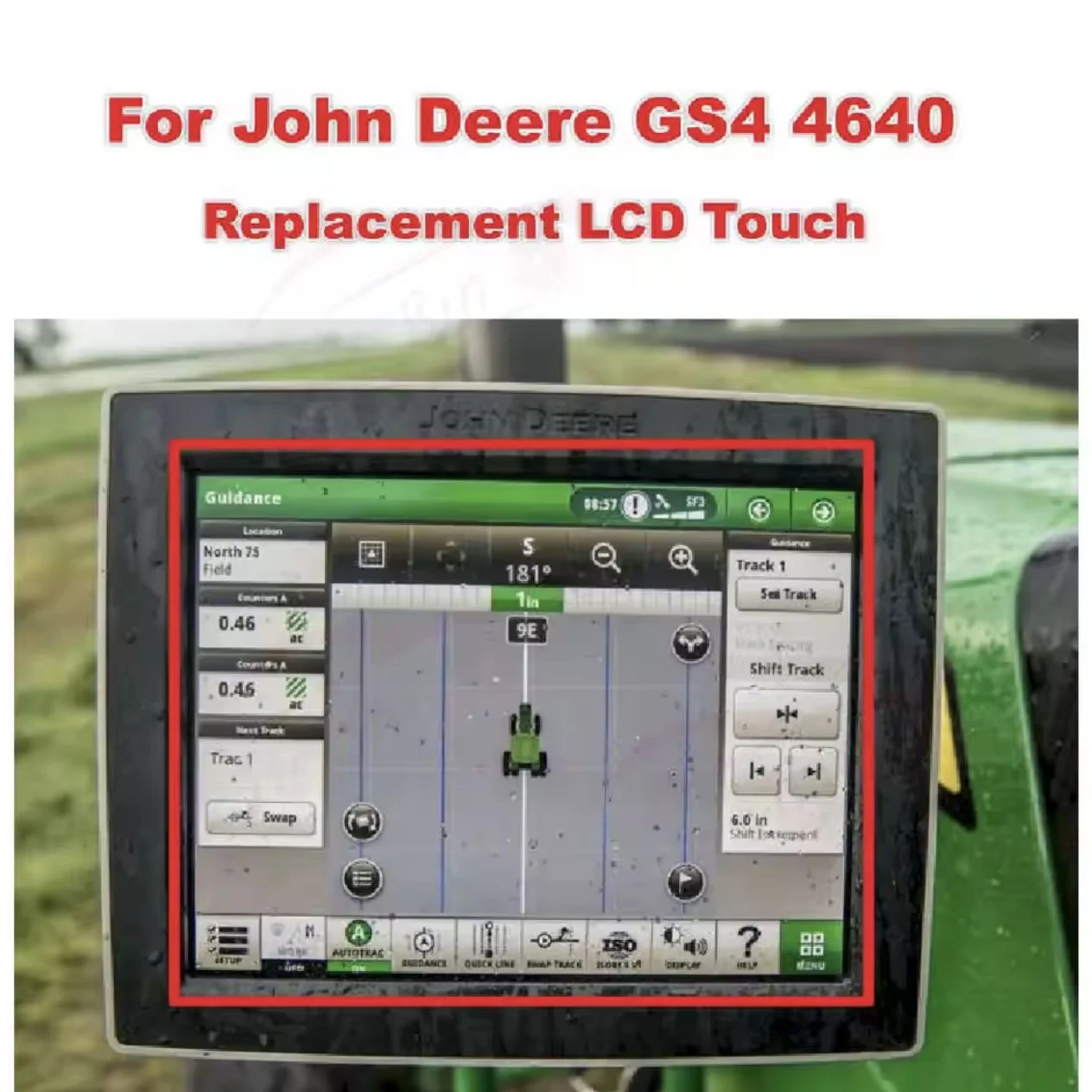 10,4" LCD-Display mit 10-Pin-Touchscreen-Panel für John Deere Gen 4 GS4 4640 Universalmonitor