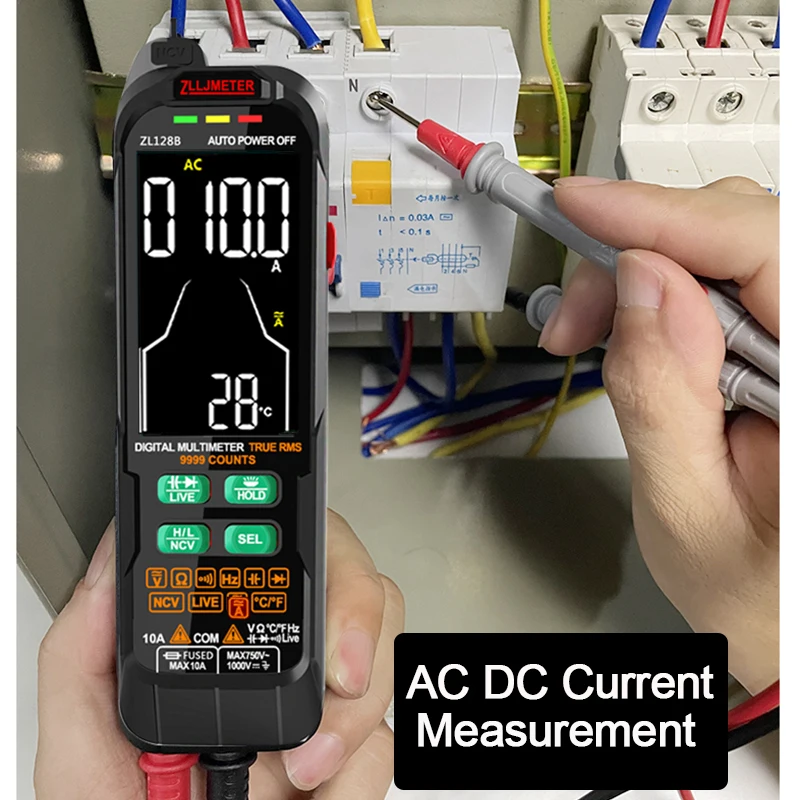 Akıllı Profesyonel Dijital Multimetre USB Şarj AC DC Akım Gerilim Otomatik Aralığı True RMS Sıcaklık Kapasite Test Cihazı Multimetre