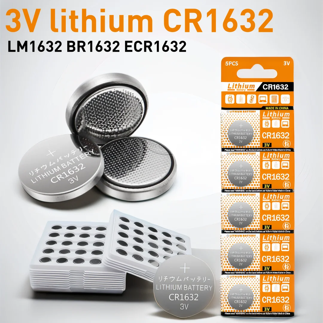 New 3V CR1632 Lithium Button Cell CR 1632 DL1632 BR1632 LM1632 ECR1632 Battery for Watches Key Fobs Calculators Medical Devices