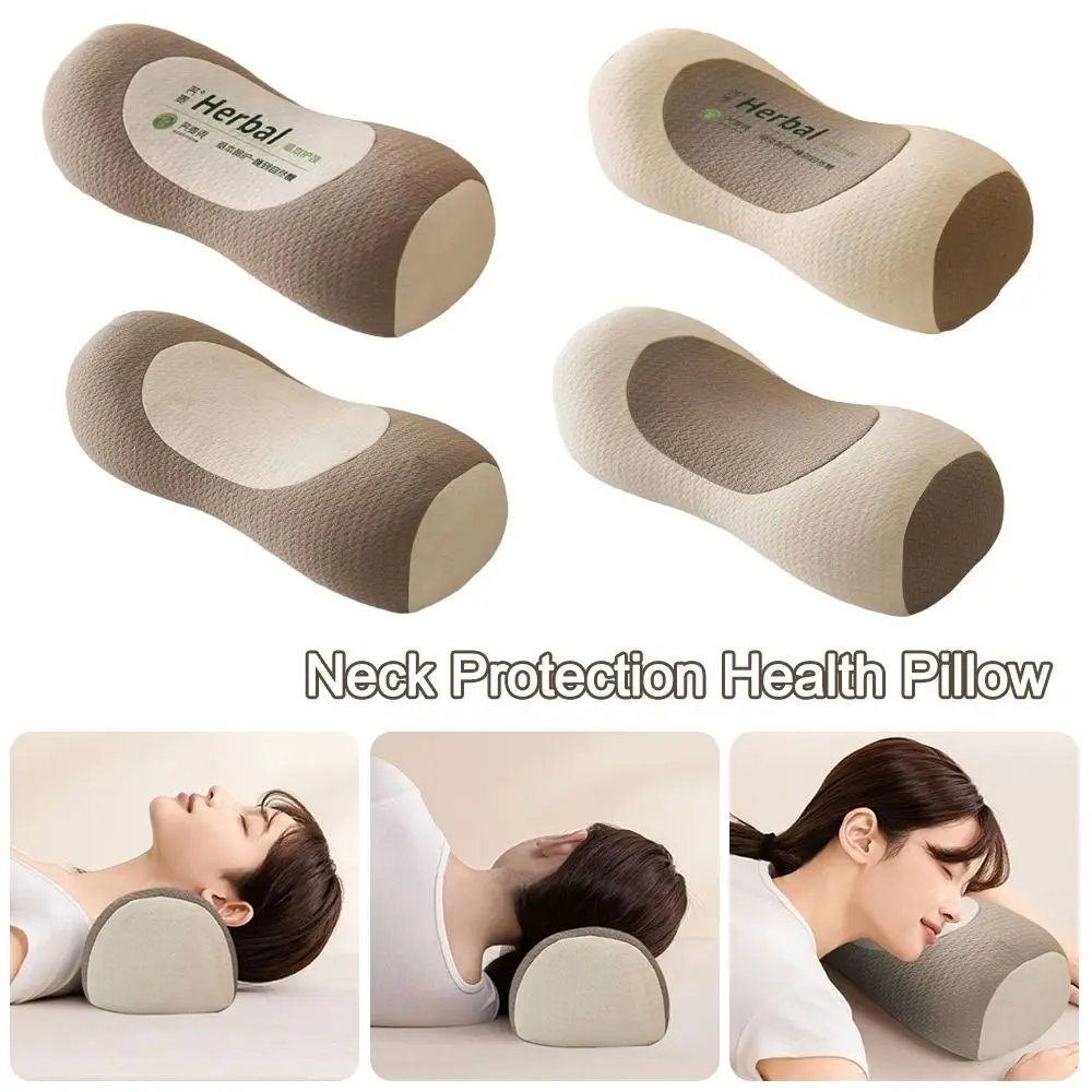 Cylindrical Buckwheat Pillows Breathable Anti-arch Cervical Vertebra Pillow Neck Pain Relief Help Sleep Spine Pillow for Adults