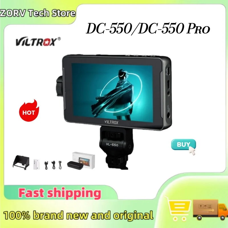 Monitor Portátil VILTROX DC-550 DC-550 Pro II de 5.5 Pulgadas, 1920x1080, 4K, Profesional, Pantalla Táctil HDMI, Monitor de Campo con 3D LUT