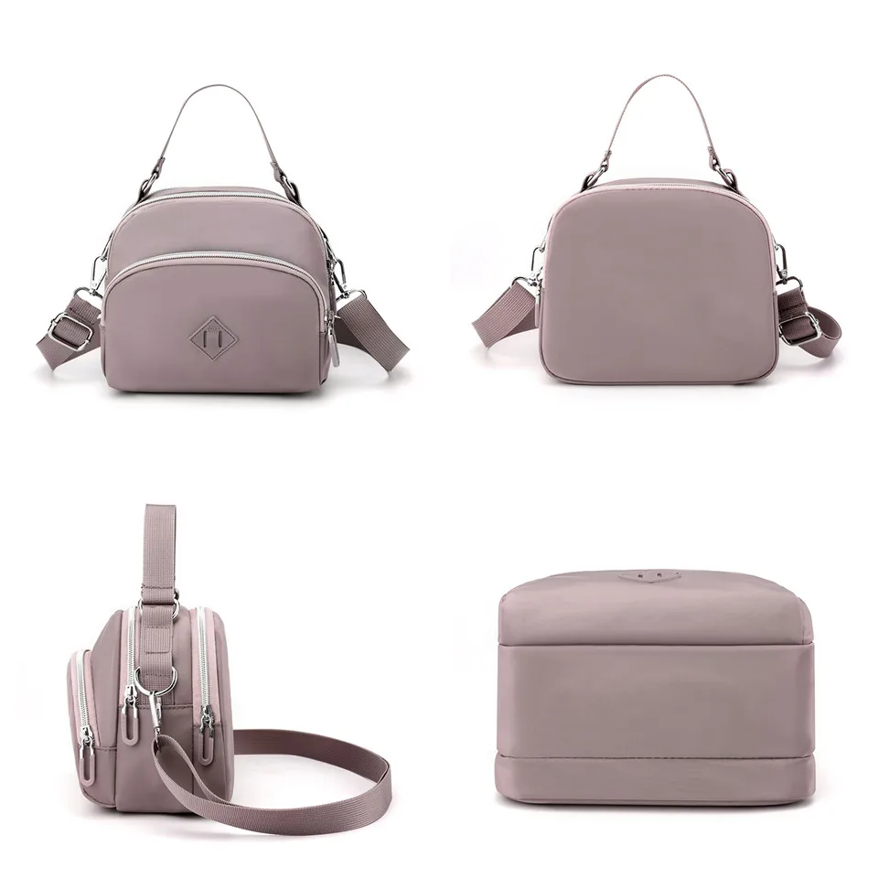 Women Casual Tote Top-handle Bags Nylon Handbags Waterproof Shopping Multi-pocket Shoulder Bag