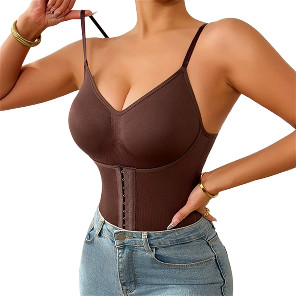 Becirzet Damen-Bodysuit mit Haken, Bauchkontrolle, Body Shaper, Taillentrainer-Gürtel, Bauchreduzierung, Schlankheits-Shapewear – Detail 9