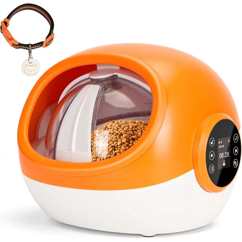 

2024 Utomatic Cat Feeder Microchip Cat Feeder with Collar Tag Sensor Dual Powered Electric Pet Feeder 1-9 Meals Control