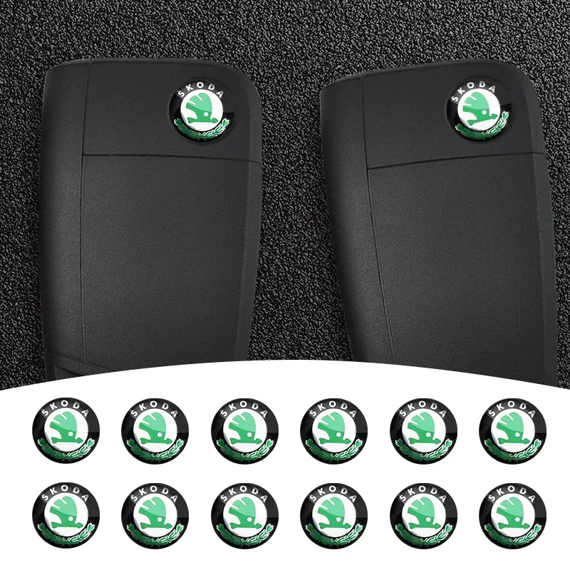 

5Pcs 14mm Car Remote Key Logo Stickers Decal For Skoda Octavia Rapid Kodiaq Karoq Fabia Kamiq Superb Derivative VisionS Yeti