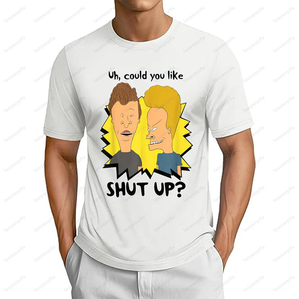 تي شيرت Beavis and بعقب برأس تي شيرت غير رسمي فضفاض Harajuku ملابس الشارع الشهير صيفي بأكمام قصيرة تي شيرت رجالي للتنفس الهيب هوب تي شيرت نسائي