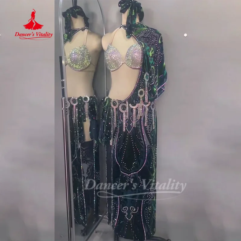 BellyDance Costume Customized Senior AB Stones Performance Set Oriental Dance Drum Solo Competition Clothing Dance's Vitality