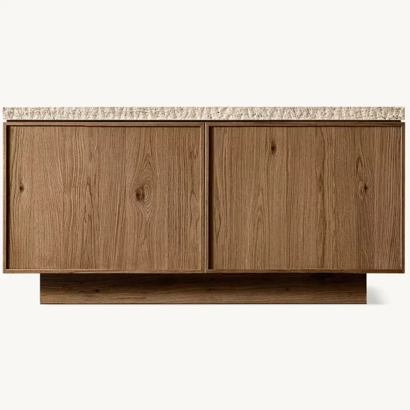 Mobili per organizer da cucina moderni, posate in legno, armadietto a buffet con doppia anta
