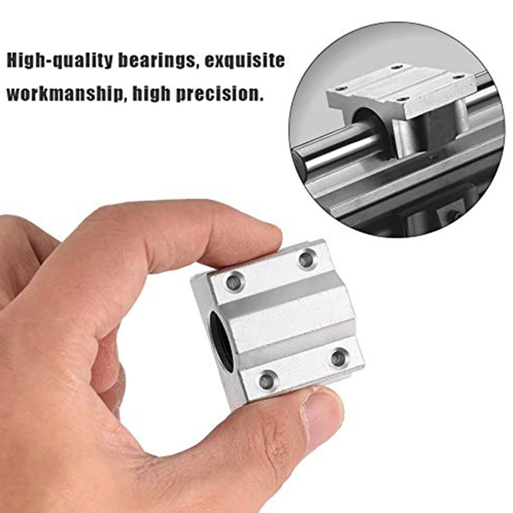 A59E 3D Printer Slide Block Linear Motion Bearing Ball SCS8UU 8mm Bushing for Anet A8 Prusa I3 4 Pcs