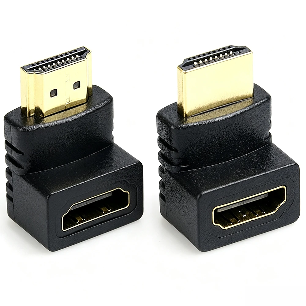 HDMI-compatible Up Down 90 Degree 270 Degree Right-angle Adapter Converter Male to Female Extender Elbow Connector