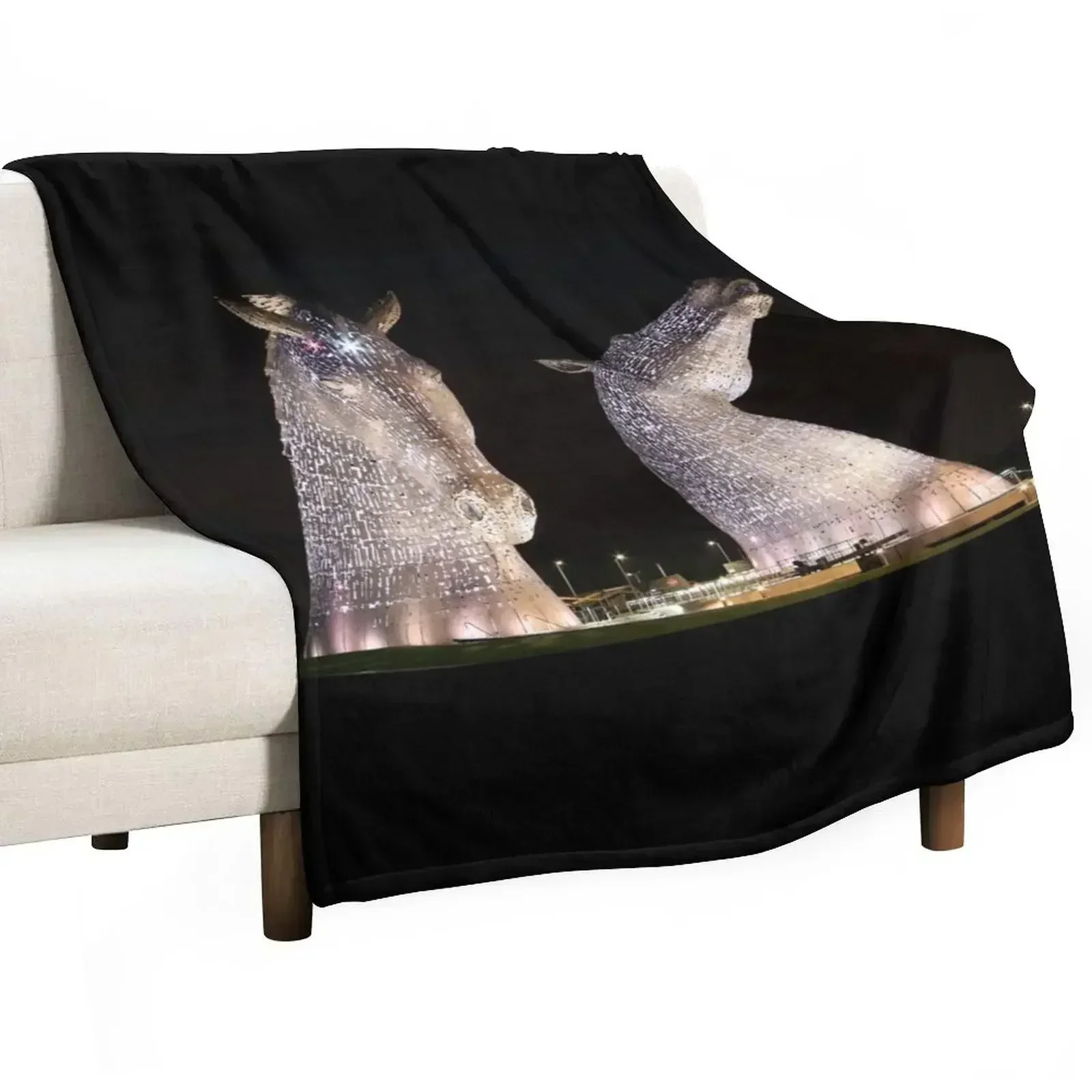 

The Kelpies at Night Throw Blanket Warm Cozy Throw Blanket for Living Room Couch