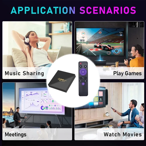 Imagen 2 del producto Q96 MAX Smart TV Box Android decodificador Allwinner H313 Quad Core 4G WIFI HD 4K reproductor multimedia Home Theaters Android 14 tv box