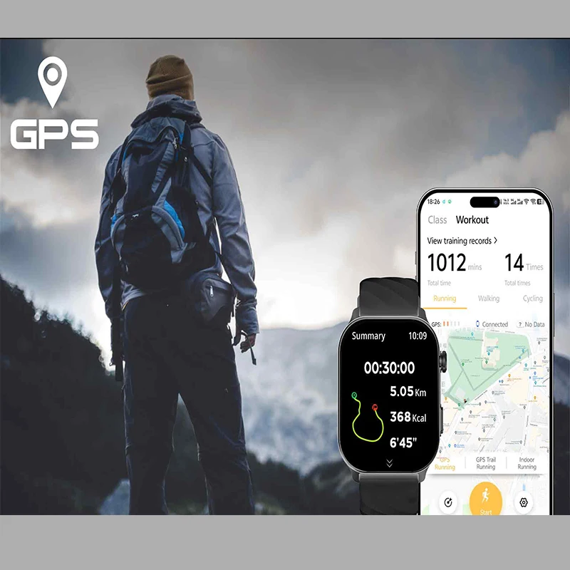 2025 جديد GPS ساعة ذكية معدل ضربات القلب الأكسجين في الدم مراقبة ضغط الدم بلوتوث دعوة NFC 3ATM GPS تتبع ساعة ذكية للرجال