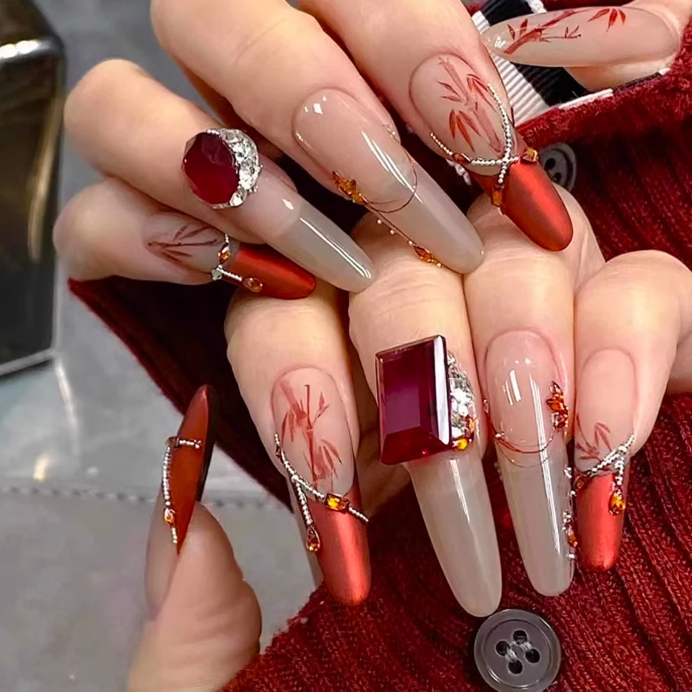 1Bottle New Year Red Metallic Mirror Nail Powder DIY Christmas Manicure Holographic 0.3g Super-Bright Chrome Rubbing Pigment