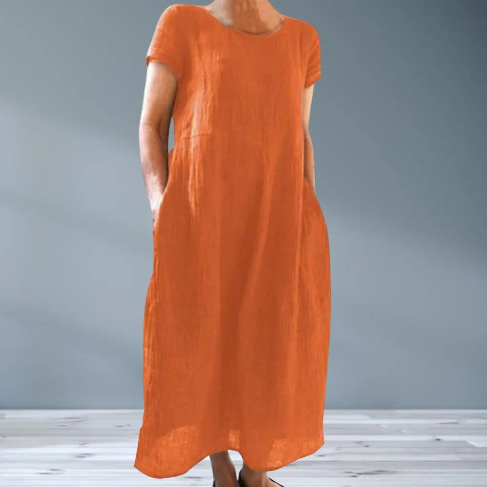 

Elegant Pullover Dress Round Neck Long-Lasting Summer Dress Summer Women Loose Dress