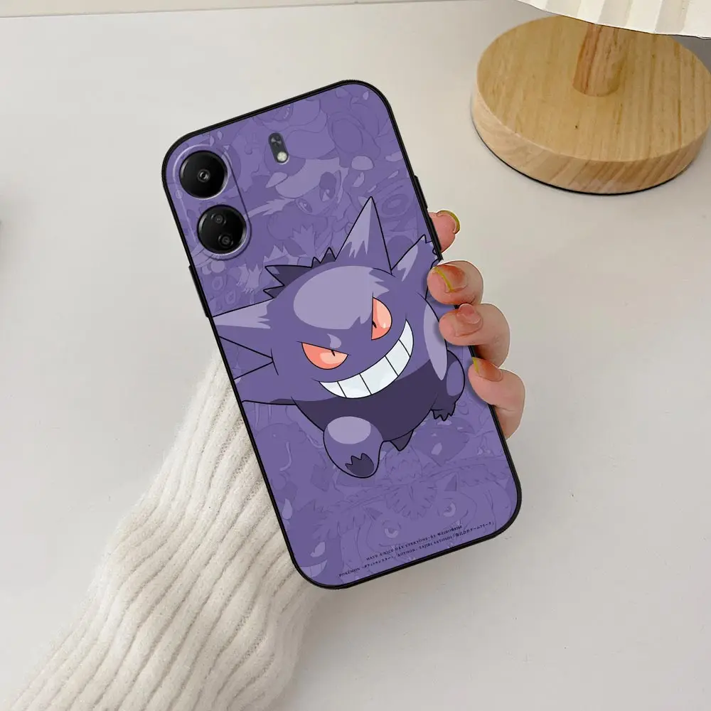 Capa de telefone anime Pokémon Pocket Monster, capa preta para Redmi 13C 12C 12 10C 10 9C 9 9A 9T 8 8A A1 A2 K60 K40 Pro Plus Ultra 5G