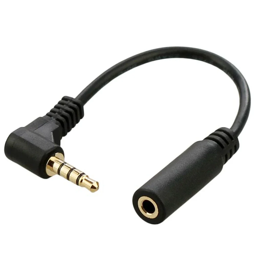 Siku 90 derajat empat tiang 3.5mm kabel ekstensi headphone jantan ke betina kabel audio kabel ekstensi audio