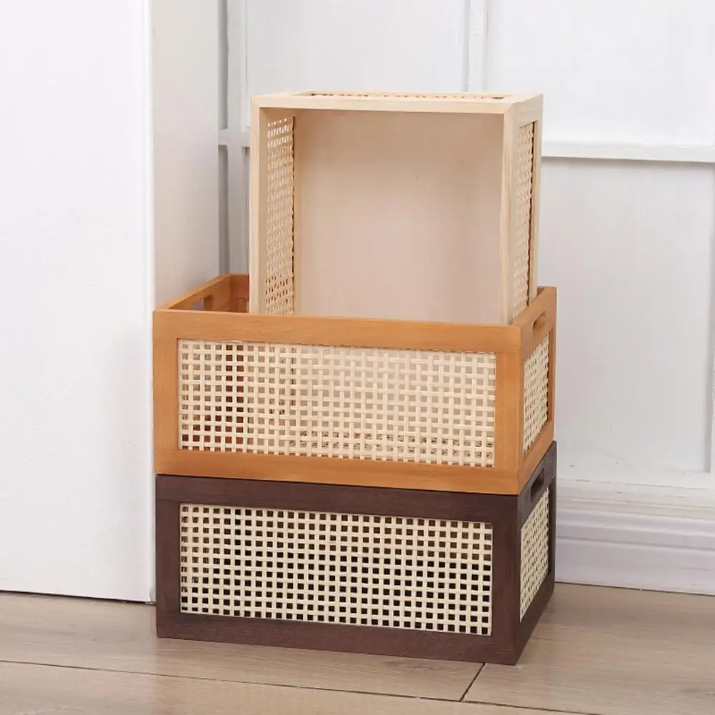 

Bohemian Style Storage Box Durable Aesthetic Record Holder with Handle Desktop Album Organizer for Multipurpose Storage