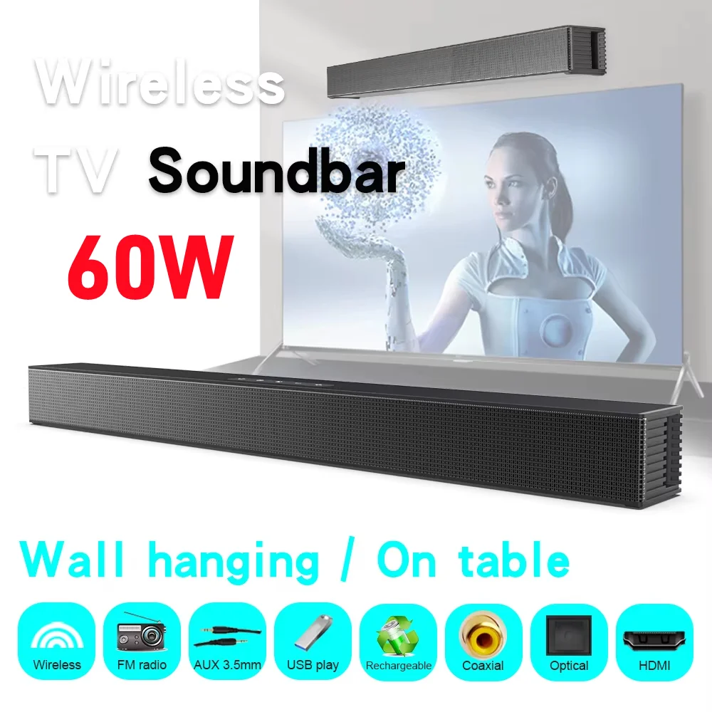 Super Powerful Sound Bar Portable Wireless Bluetooth Speaker Surround Stereo TV Sound Box Subwoofer FM Radio Optical HDMI Play