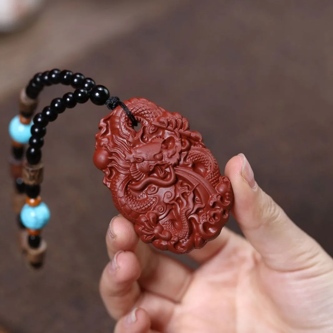 Yixing Zisha Pet Ornament, Wholesale Creative Tea Play Pendant, Original Ore Dahongpao Dragon-Shaped Handle Piece