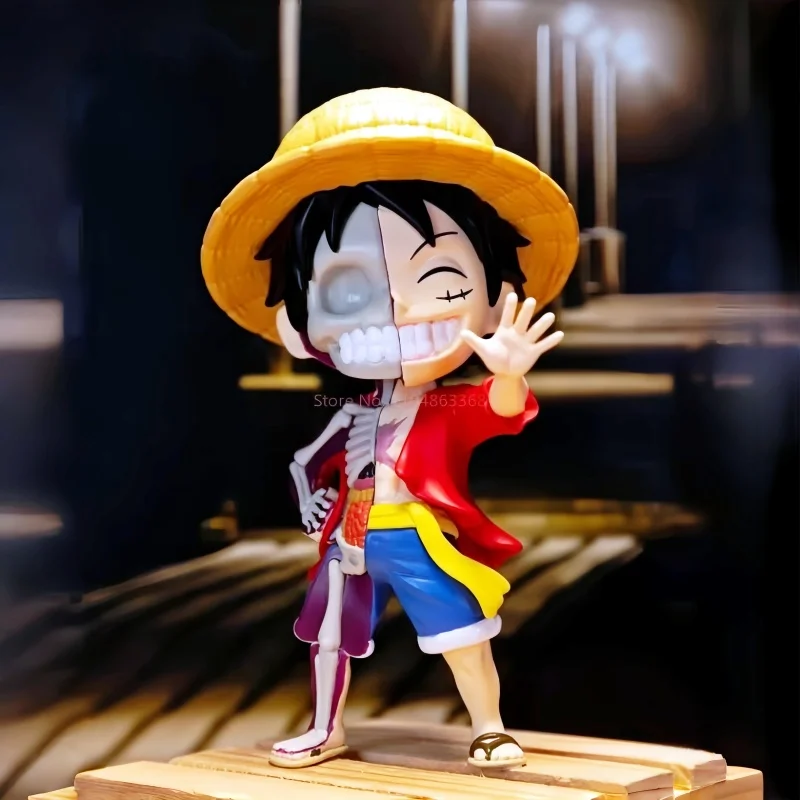 

Цельные модные фигурки слепых коробок, коллекционные игрушки Sanji Luffy Zoro Series, коллекционное издание, 5-уровневый Луффи, половина скелета