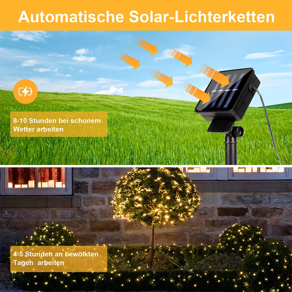 22M 200LED Waterproof Solar Bubble Ball Light Outdoor Crystal Ball String Light 8 Modes Christmas Garden Decor Landscape Light