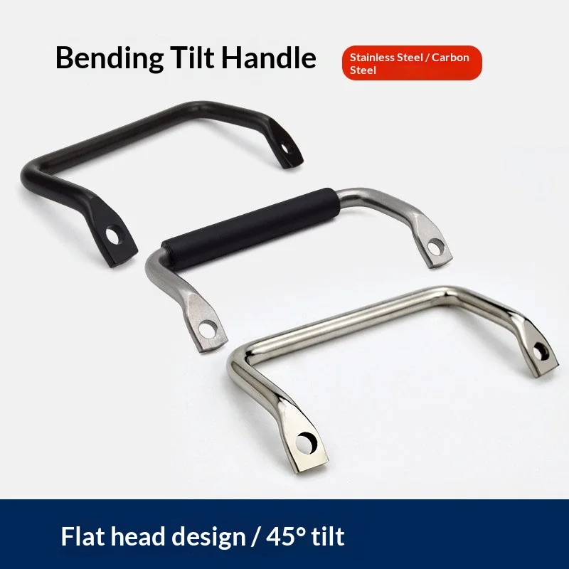 Stainless Steel Bending Handle Industrial Side Installation Inclined Carbon Steel Handle 45° Angle Lifting Handle Accessories