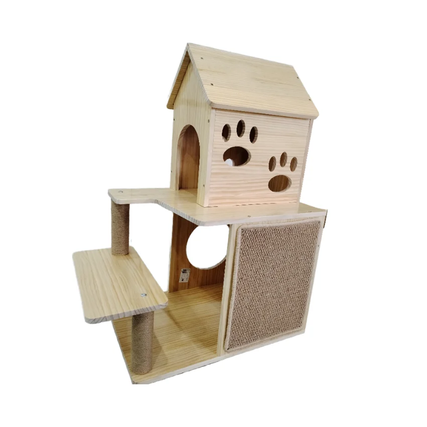 

#Hot Sale Indoor Living Room Animals Furniture Double Layer Cat Climbing Tower Tree House