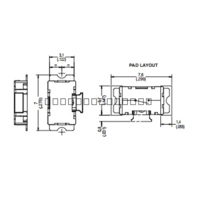5PCS Flachkopf-Schildkrötenschalter KSS221G KSS221GLFS Seitentastenschalter 3*7*1,7