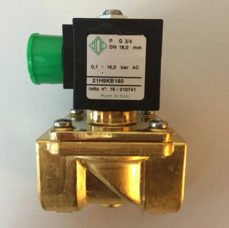 New Italian ODE two-way normally closed solenoid valve 21H9KB180 6 points AC220V DC24V brass thread buckle