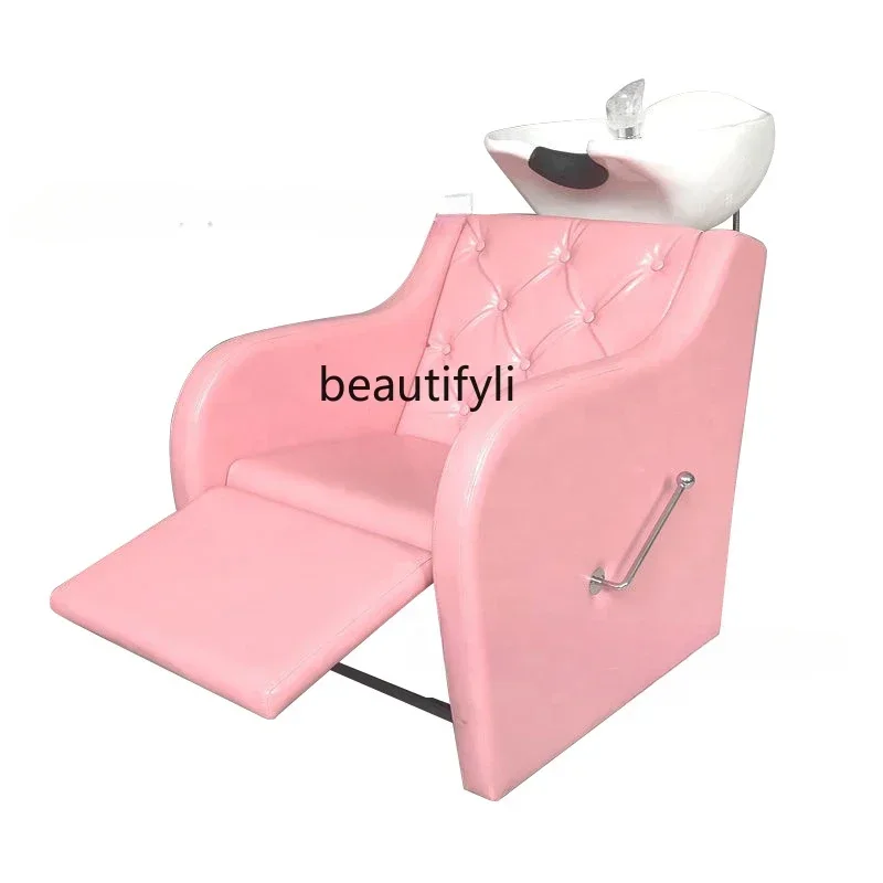 

smt14 Barber shop special shampoo bed sitting half lying hair care punch bed salon furniture